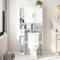 Vabches Farmhouse Over The Toilet Storage Cabinet with Barn Door, White by Vabches