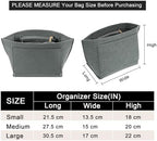 LOUKAYCCI Felt Purse Organizer Insert for Longchamp Le Pliage M Handbag Insert (Light Grey, Medium) - Image 2