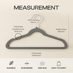 Utopia Home Velvet Hangers, Grey, 50 Pack | Luxury Non-Slip Slim Pant & Coat Hangers | Strong Space-Saving Clothes Hangers | 360° Swivel Hook - Image 2