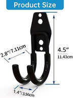 GeeWatom 2 Pack Garage Storage Utility Hooks，Garage Garden Tool Organizer，Steel Wall Mount Hooks, Garden Small U Hooks (Type O-Black) - Image 2