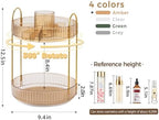 360° Rotating Makeup Organizer, Upgraded 2 Tier Skincare Perfume Organizers for Women, Bathroom Organizer Countertop, Clear Cosmetic Dresser Organizer with Makeup Brush Holder, Sink&Counter(Amber) - Image 2
