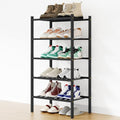 Smiry Bamboo Shoe Rack, 8 Vertical Slats, 5 Tier - 17.3" Wide, Black by Smiry