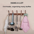 Dseap Coat Rack Wall Mounted - 5 Tri Hooks, Heavy Duty, Stainless Steel, Metal Coat Hook Rail for Coat Hat Towel Purse Robes Mudroom Bathroom Entryway,Chromed - Image 6