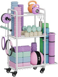 Multi-Functional Home Gym Storage Rack with Wheels and Hooks by Jusgym