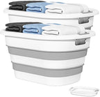 43L(11.5Gallon) Collapsible Laundry Baskets Plastic (Grey, 2 Packs) by OOAMBB