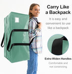 VELVETSURE 12 Pack Heavy Duty Large Moving Bags W/Backpack Straps - Strong Handles & Zippers, Storage Totes For Space Saving, Fold Flat, Alternative to Moving Box and Storage Bin, Teal - Image 4