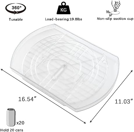 ROWNYEON Lazy Susan Turntable Organizer for Large Refrigerator, 360° Rotate Fridge Organizers and Storage, 16.54 Inches Rectangle Lazy Susan Organizer for Fridge, Cabinet, Pantry,2 - Image 3