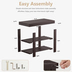 Sweetcrispy 3-Tier Shoe Rack Bench for Entryway, 19 Inches, Brown - Image 3