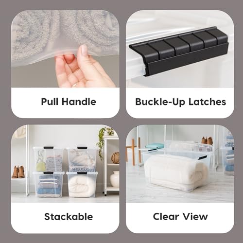 IRIS USA 4-Pack 72 Quart Storage Bins with Lids, Clear - Image 6