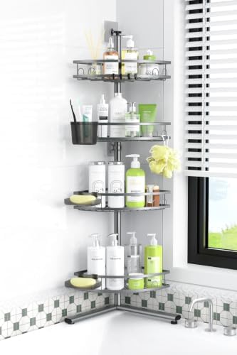 Standing Corner Shower Caddy - Rustproof Bathroom Shower Stand Shelf by Aitatty