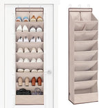 STORAGE MANIAC Over the Door Shoe Organizer Heavy-Duty Large Deep Pocket Hanging Shoe Organizer Shoe Rack Door Closet Shoe Organizer for Wall, Dorm & Narrow Door Storage Shoe Holder Oat Beige, 1 Pack by STORAGEMANIAC