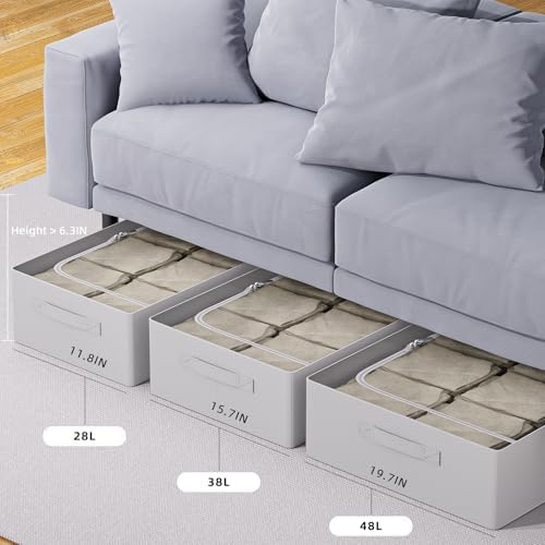 CYhom Under Bed Storage Bins Frame Storage Box Oxford Fabric Sturdy Underbed Container Foldable Stackable Large Capacity Clothes Organizer - Image 6