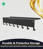 Key Holder Hooks Organizer Shelf Hanger Rack Wall Mounted Sweet Home Metal Decor Stylish and Practical for Entryway Front Door Kitchen Hallway Garage Mudroom Office Hardware Included Black - Image 6