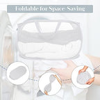 Strong Mesh Pop Up Laundry Basket, Collapsible Laundry Hamper with Side Pocket, Foldable Clothes Hamper with Durable Reinforced Handles for Laundry, Bathroom, Kids Room, Dorm or Travel 2 Pack White - Image 6