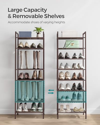 SONGMICS 8-Tier Metal Shoe Rack, Vertical Shelf, Holds up to 18 Pairs - Image 5