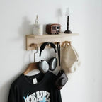 Entrance Coat Rack ，Coat Hooks, Wall-Mounted Wooden Hook Rack, Wall-Mounted Shelves are Very Suitable (Birch Colored Finish) - Image 3