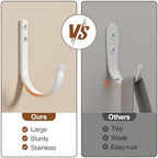 22LB Wall Hooks for Hanging Towel/Coat, White 5 Pack - Image 3