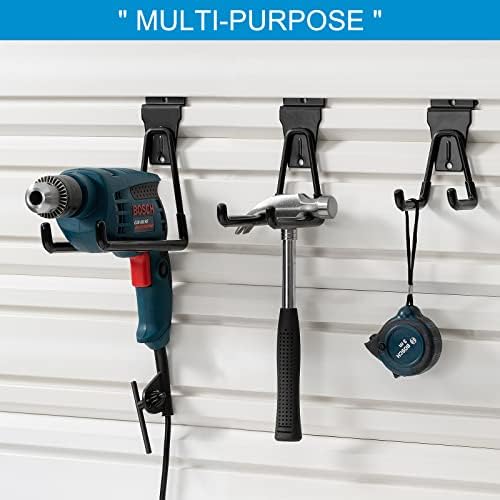 16 Pack Slatwall Hooks, Slatwall Accessories for Garage Storage, Heavy Duty Slat Wall Hanger(Black) - Image 2