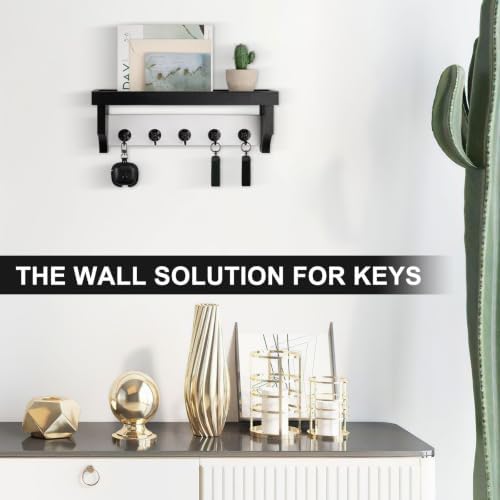 Key and Mail Holder Wall Mount, Mail Organizer with 5 Key Hooks - Image 7