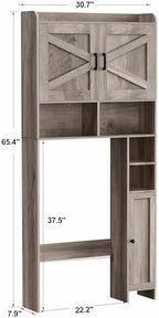 Homhedy Wooden Over The Toilet Storage Cabinet with Barn Door - Image 2