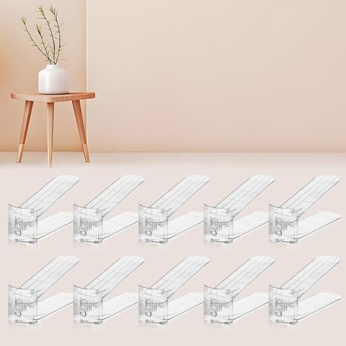 FENRUNXU 10 Pack Transparent Shoe Stacker,Shoe Slots Organizer for Closet, Shoe Display Space Saver,Adjustable Shoe Rack Organizer Holder for High Heels,Sneakers(Transparent) by FENRUNXU