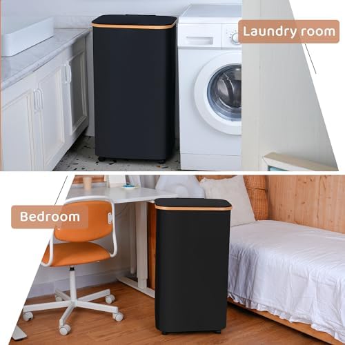 IEGrow Laundry Basket with Wheels 110L Clothes Hamper for Laundry,Black - Image 5