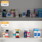 YIHONG 4 Pack Clear Storage Bins, Pantry Organizer Bins with Handle, Small - Image 6