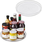 2 Pack Lazy Susan Turntable Organizer with Non-Slip Mat, 9 Inch, Clear by Lulltou
