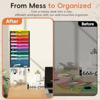 10-Tier Wall File Organizer with Hook, Hanging File Organizer Black - Image 6