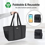 BALEINE Soft 9 Gallon Extra Large Utility Tote, Foldable Reusable Storage Bag (Charcoal Black) - Image 3