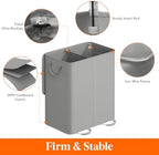 Lifewit Double Laundry Hamper with Lid, Removable Laundry Bags, Silver Gray - Image 2