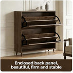 Shoe Storage Cabinet for Entryway | Ultra-Slim Narrow Shoe Organizer with 2 Flip Drawers | Freestanding Hidden Shoe Rack | Space-Saving Solution for Small Hallway, Foyer, Mudroom - Image 5
