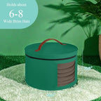 Samplife Hat Box,Hat Storage Box,Stackable Round Brim Hats Organizer Bag Container for Closet,Travel Hat Boxes for Women, Cowboy Hat Organizer, FoldableTravel Cap Boxes (08-Green, 16.5" D x 10.5" H) - Image 3