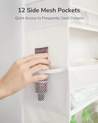ULG Over The Door Organizer with 6 Large Pockets 12 Side Pockets, 50lbs Weight Capacity Door Hanging Organizer for Bedroom, Bathroom, Pantry, Nursery Storage, Beige (Pack of 3) - Image 4