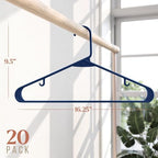 Plastic Hangers 20 Pack Navy - Clothes Hangers - Makes The Perfect Coat Hanger and General Space Saving Hangers for Closet and New Apartment Essentials - Percheros Ganchos para Colgar Ropa Hangars - Image 2