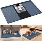 URMONA Waterproof Silicone Under Sink Mat 28'' x 19'' Shelf Liner for Kitchen and Bathroom, Cabinet and Counter Protector, Storage and Organizers, Litter Mat, Pet Cat Puppy Essentials(Light Grey) by URMONA