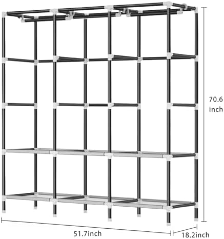 LOKEME Wardrobe Closet,Steel Pipe Diameter 19mm,Portable Closet for Bedroom - Image 3