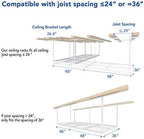 FLEXIMOUNTS 3x8 Overhead Garage Ceiling Storage Rack Organization, White - Image 5