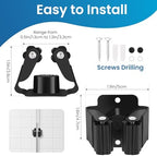 Broom Holder Wall Mount, 7PCS Broom Hanger Wall Mount, Stainless Steel Heavy Duty Mop Holder Broom Mop Hanger Wall with Screws, Garden Outdoor Tool Organizer Rack Broom Hanger (Black) - Image 2
