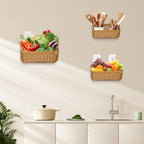 Wicker Style Wall Baskets, Hanging Storage Organizer - Image 5