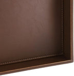 HofferRuffer Faux Leather Vanity Tray, Elegant Desktop Storage Organizer, Decorative Catchall for Perfume, Bathroom Valet, Nightstand or Dresser, 10 x 10 x 1.8 inches (Brown) - Image 7