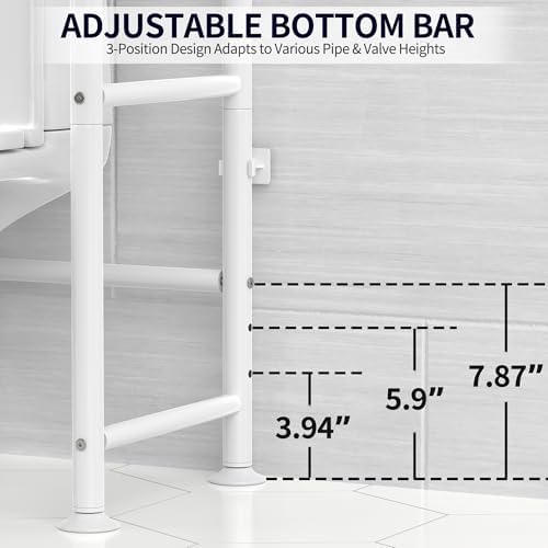 3-Tier Over Toilet Storage, Anti-Tip, 64" H, White - Image 4