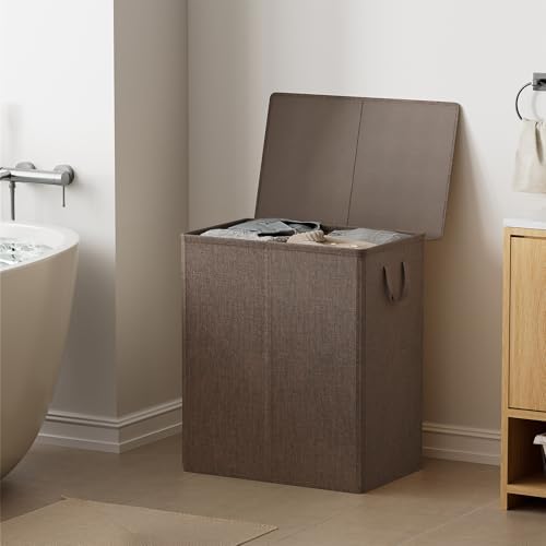 Chrislley Double Laundry Hamper with Lid, 140L Laundry Basket 2 Section - Image 2