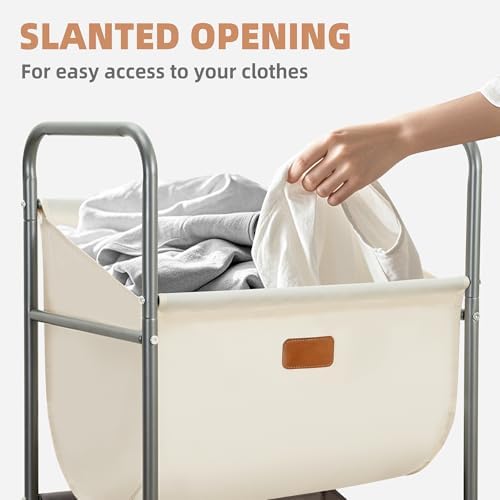 STORAGE MANIAC 120 Liters Vertical Rolling Laundry Hamper, 3 Section Laundry Sorter with Wheels and 2 Breaks, 3-tier Laundry Baskets for Small Space, Dorm, Laundry Room, Closet, Multicolored 3-tier - Image 2
