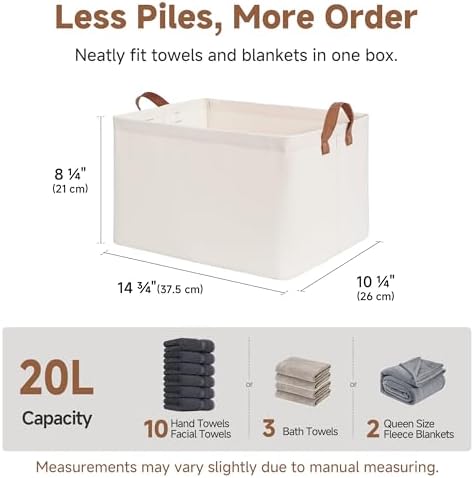 StorageWorks Fabric Storage Bins, Linen Closet Organizers, Natural, 2-Pack - Image 6