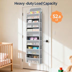 Yecaye 6 Tier Over the Door Organizer, 52.8lbs Capacity Door Organizer Hanging with 12 Mesh Pockets, Behind the Door Storage for Closet Baby Nursery Bathroom Bedroom,and Dorm,1Pc - Image 5