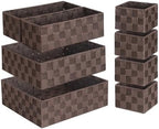 Posprica Woven Baskets, Storage Baskets for Organizing (Set of 8), Cube Baskets Bin Container Matching Storage Boxes Organizers for Pantry, Office, Shelves, Media-room - Image 2