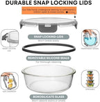 Razab 30 PC Glass Food Storage Containers with Lids - Reusable Glass Meal Prep Containers for Lunch and Leftovers - Airtight & Leakproof Snap Locking Lids - Oven, Freezer, Microwave & Dishwasher Safe - Image 3