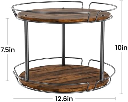 LAMU 2-Tier Lazy Susan Turntable Organizer, Spinning Spice Rack for Cabinet - Image 2