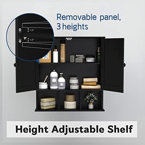 TaoHFE Black Medicine Cabinet Bathroom Over the Toilet Storage Cabinet - Image 7
